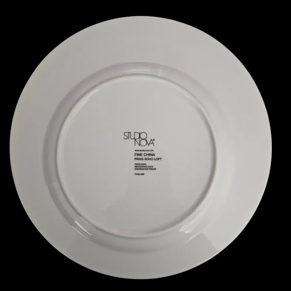 Studio Nova Soho Loft PR505 Salad Plates Set of 2 Fine China Black White 8.25